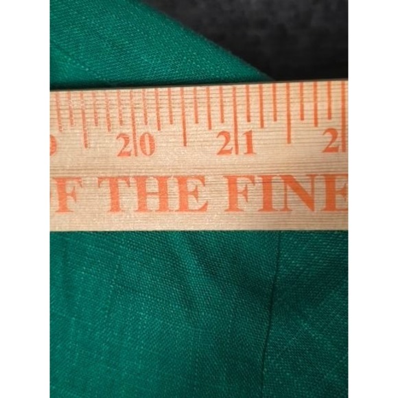 Ashley Stewart Green Linen Blend Tunic Top Plus Sz 22 VNeck Button Front Casual - Picture 6 of 8